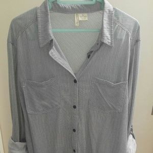 Blue and Black stripe button down shirt
